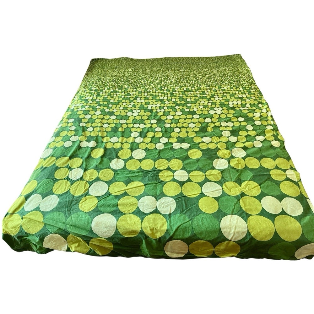 IKEA Smorboll Twin Duvet Cover Green Circle Polka Dot Retro MCM‎ Mod Cotton